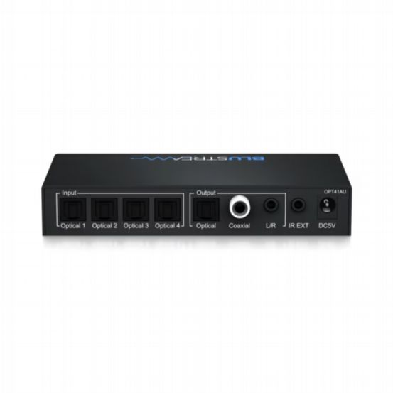 Blustream 4-Way Optical Audio Switch with Built-In DAC & Audio Conversion