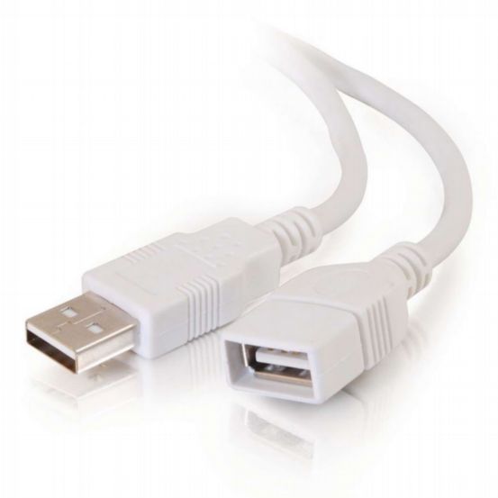 C2G 3.3ft (1m) USB 2.0 A Male to A Female Extension Cable – White