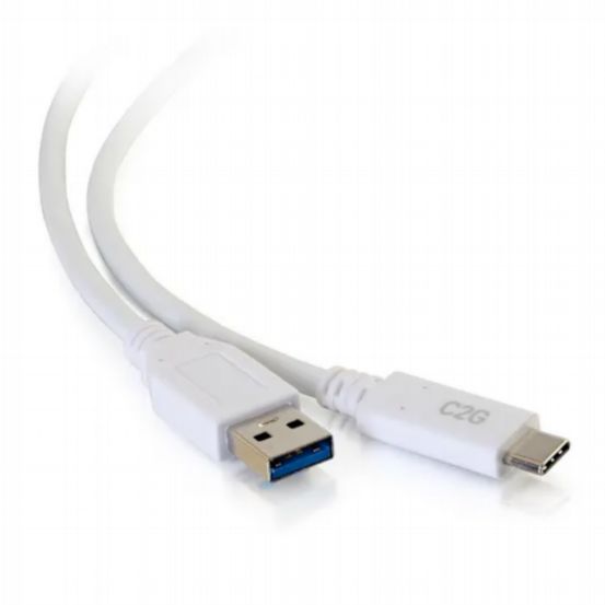 C2G 3ft (0.9m) USB-C® to USB-A 3.2 Gen 1 (5Gbps) Cable M/M – White