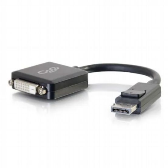 C2G 8in DisplayPort™ Male to Single Link DVI-D Female Adapter Converter - Black