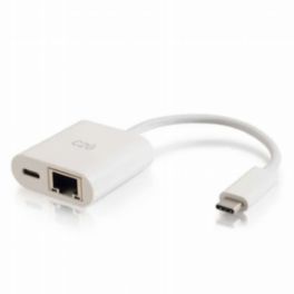 C2G C2G USB-C to Ethernet Adapter with Power Delivery – White