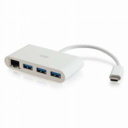 C2G C2G USB-C to Ethernet Adapter with 3-Port USB Hub – White