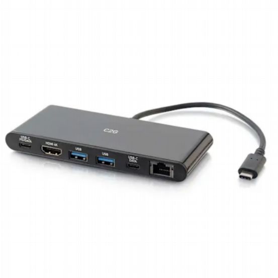 C2G USB-C® Mini Dock with HDMI®, Ethernet, USB and Power Delivery up to 60W – 4K 30Hz