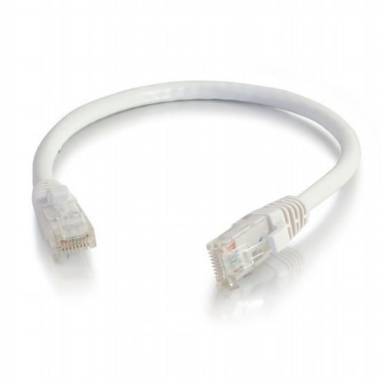 C2G 0.3m Cat6a Booted Shielded (STP) Network Patch Cable – White