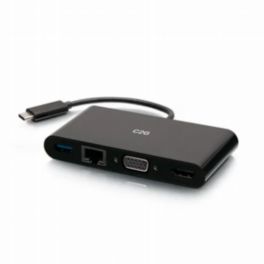 C2G C2G USB-C® to HDMI®, VGA, USB-A, and RJ45 Multiport Adapter – 4K 30Hz – Black