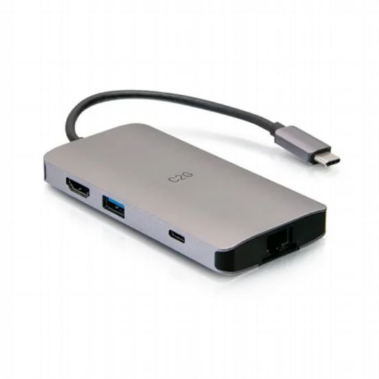 C2G USB-C 8-in-1 Mini Dock with HDMI, 2x USB-A, Ethernet, SD Card Reader & USB-C Power Delivery