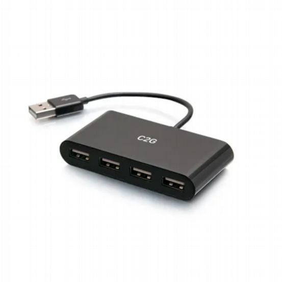 C2G 4-Port USB-A Hub – USB 2.0 (480Mbps)