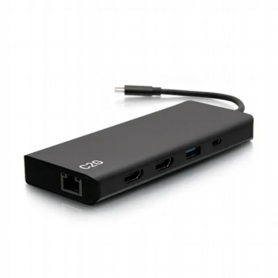C2G USB-C® 9-in-1 Dual Display Docking Station with HDMI®, Ethernet, USB, 3.5mm Audio & Power Delivery (60W, 4K 30Hz, TAA Compliant)