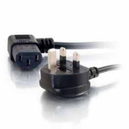 C2G C2G 1m 18 AWG UK 90° Power Cord (IEC C13 to BS 1363)