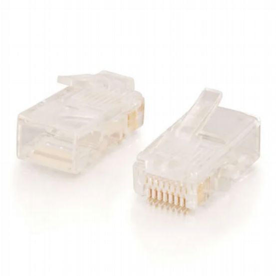 C2G RJ45 Cat5e Modular Plug for Round Stranded Cable (50 Pack)