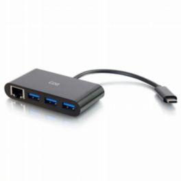 C2G C2G USB-C to Ethernet Adapter with 3-Port USB Hub – Black