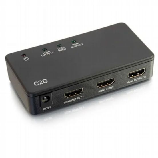 C2G 2-Port HDMI® Distribution Amplifier Splitter – 4K 30Hz