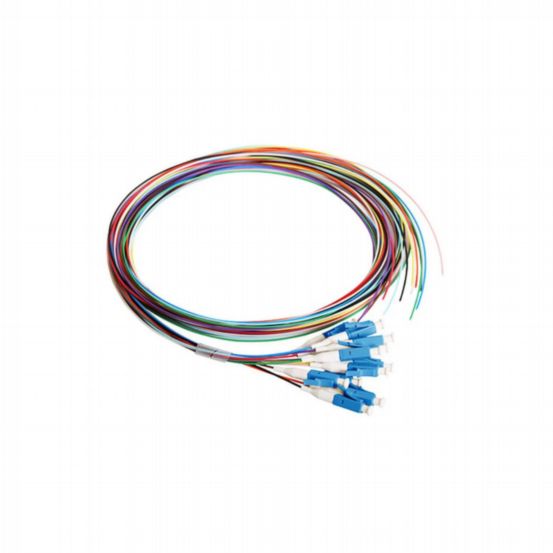 12 Fiber Pigtails, LC/UPC, 900 µm, 9 µm OS2, 1 m