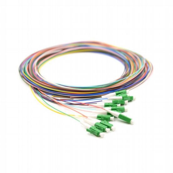 12 Fiber Pigtails, LC/APC, 900 µm, 9 µm OS2, 3 m