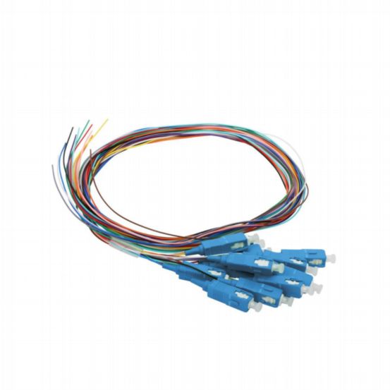 12 Fiber Pigtails, SC/UPC, 900 µm, 50 µm OM3, 1 m