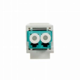 Cleerline Technology Fiber optic keystone insert, Duplex LC to LC, Multimode, White