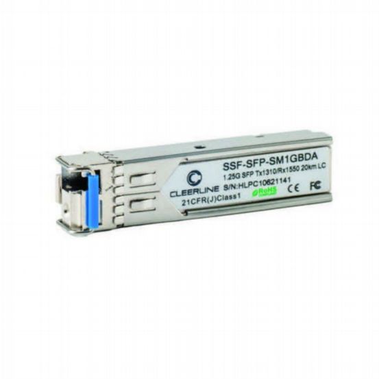 1.25G SFP transceiver SM BiDi T:1310/R:1550nm, 20Km max reach, w/DDM