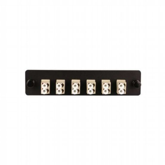 SSF Plate - ST MM/SM - 6-Fibre - Zirconia Ceramic Sleeve - Black