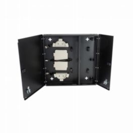 Cleerline Technology Small, empty wall mount with split metal door, with one lock/key. Fits 2 LGX adapter plates.