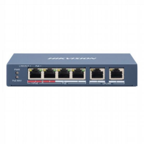 DS-3E0106HP-E - 4 Port Hi-PoE Switch