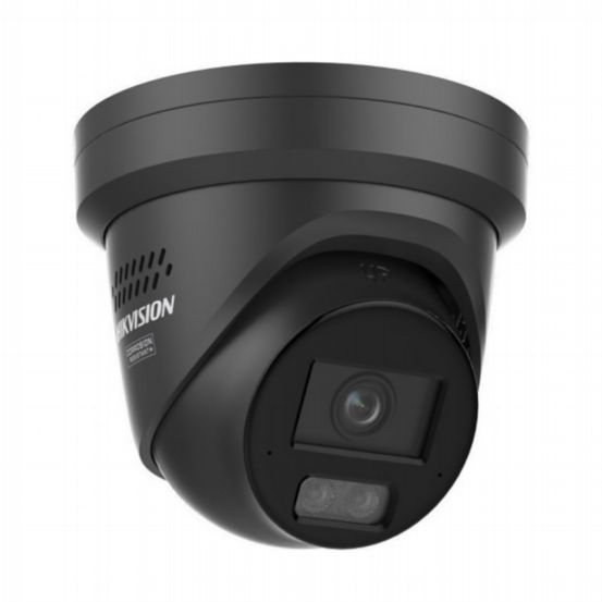 Hikvision DS-2CD2347G3-LIS2UY/SL(2.8mm)O-STD/BLACK 4MP ColorVu Smart Hybrid Light Turret Camera – Black