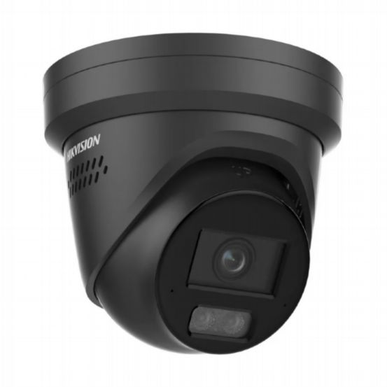 Hikvision DS-2CD2347G3-LIS2UY/SL(4mm)Black 4MP ColorVu Smart Hybrid Light Turret Camera – Black