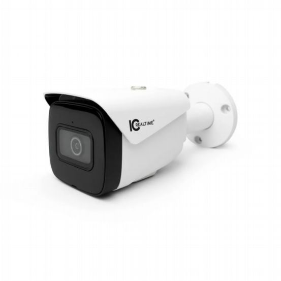 Clearance 4MP IP Indoor/Outdoor Small Size Bullet. Fixed 2.8mm Lens (102°). 98 Feet Smart IR. PoE Capable - White