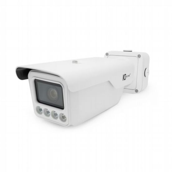2MP ANPR (Automatic number-plate recognition) IP Indoor/Outdoor Full-Size Bullet. Varifocal 10mm–50mm Motorized Lens. 98 Feet Smart IR. Onboard white list/ blacklist database. TAA Compliant