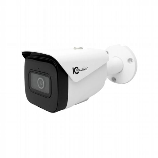 Clearance 4MP IP Indoor/Outdoor Small Size Bullet Fixed 2.8mm Lens (103 AOV) 164 Feet Smart IR PoE Advanced Intelligence - White