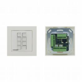 Kramer RC-308/EU-80/86(W) EU/UKSize 8button 1Gang Control Keypad  with 1 EU-Size & 1 UK-Size White Frame and 1 White Faceplate