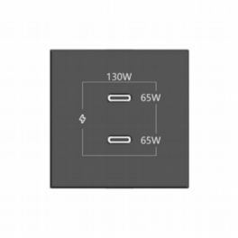 Kramer MC-2C130W(B) White 2 ports USBC 130W (65W when both ports connected)  - fast charging
