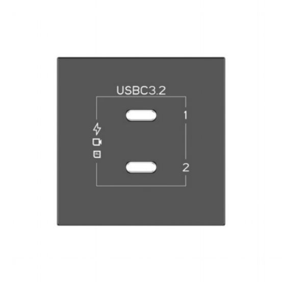 MD-2C/2CM(B) Black passive module with 2 USBC FF ports input. Female output