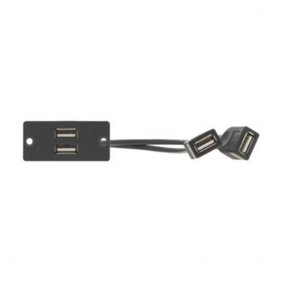 WU-2AA (B) Wall Plate Insert - 2 x USB 2.0 (A/A) - Black