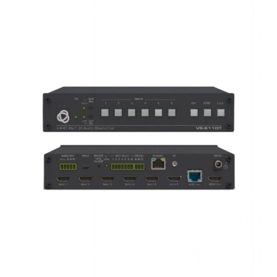 VS-611DT 6x1:2 4K60 4:2:0 HDMI Auto Switcher and PoE Provider over HDBaseT