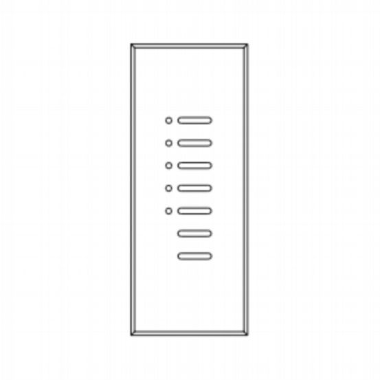 Lutron HomeWorks QS Wired Architrave Door Wide 5-Button Raise/Lower Replacement Faceplate - Bright Chrome