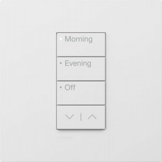 Lutron RadioRA 3 Button Tree 3 Button with Raise/Lower Time of Day – Arctic White