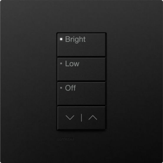 Lutron RadioRA 3 Button Tree 3 Button with Raise/Lower – Black (Intensity RA3)