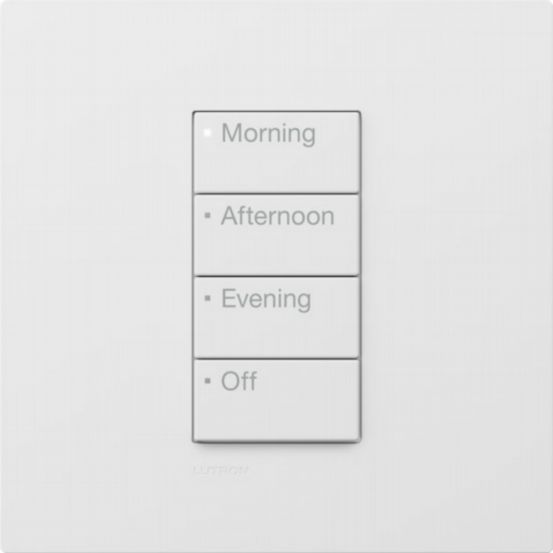 Lutron RadioRA 3 Button Tree 4 Button with Raise/Lower Time of Day – Black (Intensity RA3)