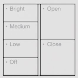 Lutron  Lutron RA3 Dual-Column Button Tree (4B / Button Tree, Intensity & Shade, White)