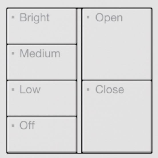 Lutron RA3 Dual-Column Button Tree (4B / Button Tree, Intensity & Shade, White)