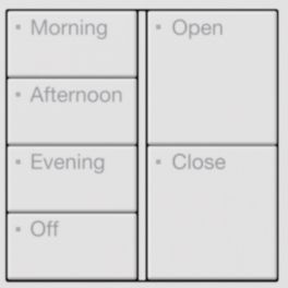 Lutron  Lutron RA3 Dual-Column Button Tree (4B / Button Tree, Time of Day & Shade, White)