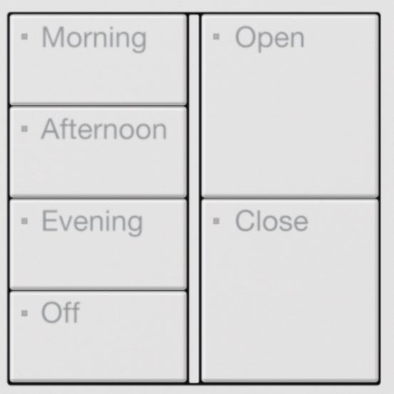 Lutron RA3 Dual-Column Button Tree (4B / Button Tree, Time of Day & Shade, White)