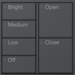Lutron  Lutron RA3 Dual-Column Button Tree (4B / 2B, Intensity & Shade, Black)