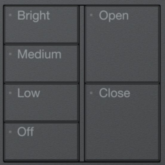Lutron RA3 Dual-Column Button Tree (4B / 2B, Intensity & Shade, Black)