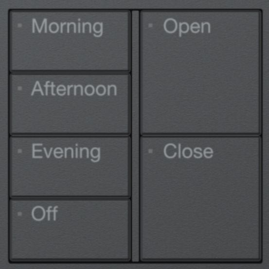 Lutron RA3 Dual-Column Button Tree (4B / Button Tree, Time of Day & Shade, Black)