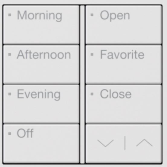 Lutron RA3 Dual-Column Button Tree (4B / 4B, Intensity & Shade, White)