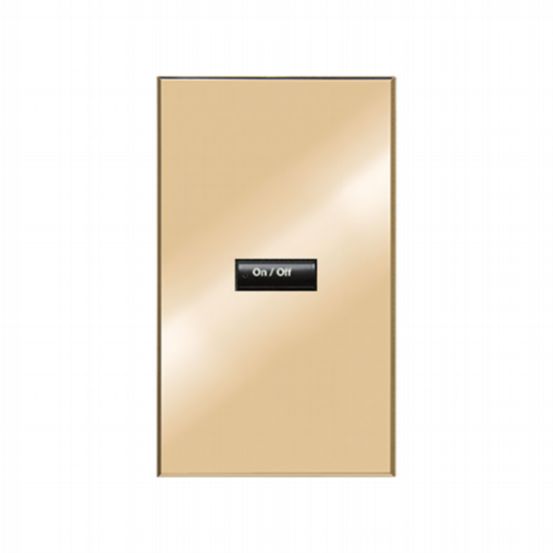 Lutron HomeWorks® QS Wired seeTouch® Architectural Keypad – Non-Insert Style 1 Button Keypad - Bright Brass