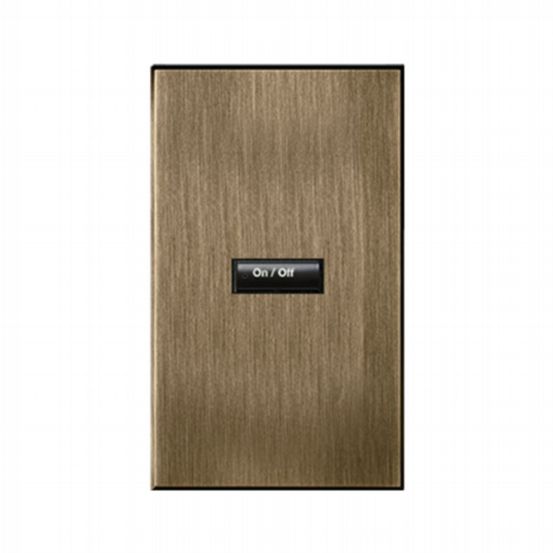 Lutron HomeWorks® QS Wired seeTouch® Architectural Keypad – Non-Insert Style 1 Button Keypad - Antique Brass
