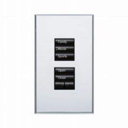 Lutron  Lutron HomeWorks® QS Wired seeTouch® Architectural Keypad – Non-Insert Style Engraved Replacement Kit - Bright Chrome