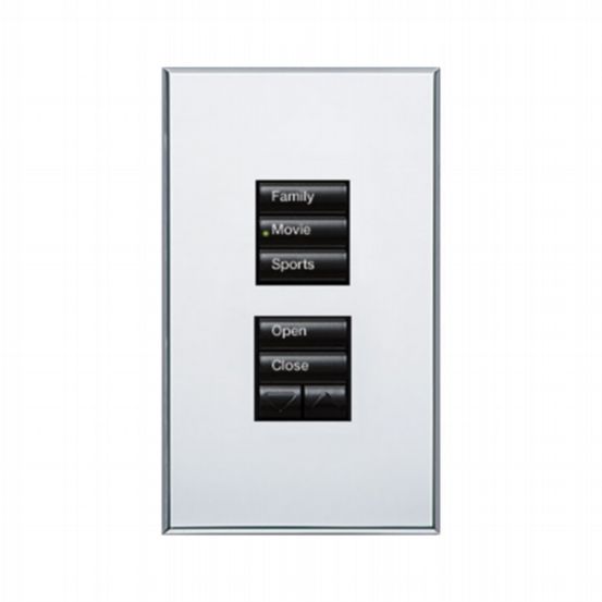 Lutron HomeWorks® QS Wired seeTouch® Architectural Keypad – Non-Insert Style Engraved Replacement Kit - Bright Chrome
